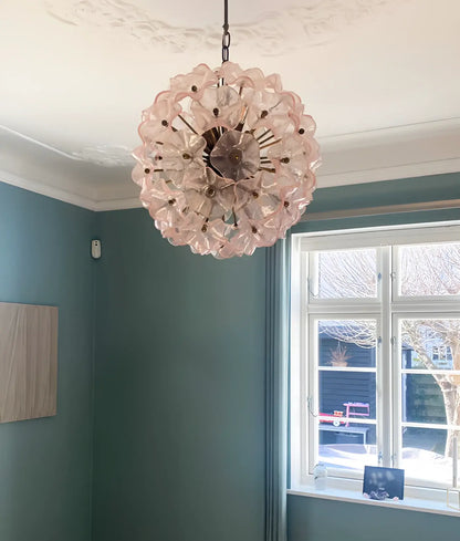 Murano Sputnik Poppy Pink Chandelier
