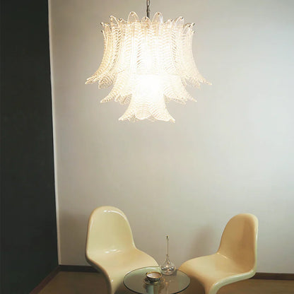 Murano Transparent Ferns Glass Chandelier