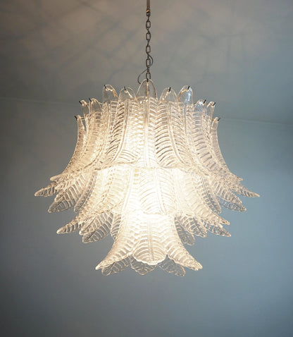 Murano Transparent Ferns Glass Chandelier
