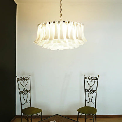 Murano Transparent Glass Petal Chandelier