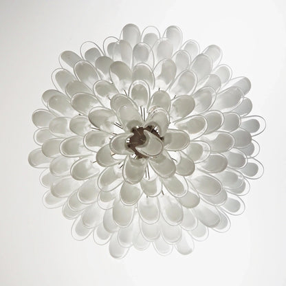 Murano Transparent Glass Petal Chandelier