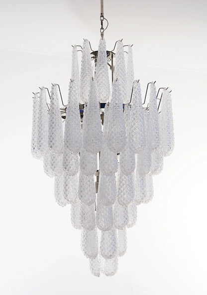 Murano Transparent Petals Glass Chandelier
