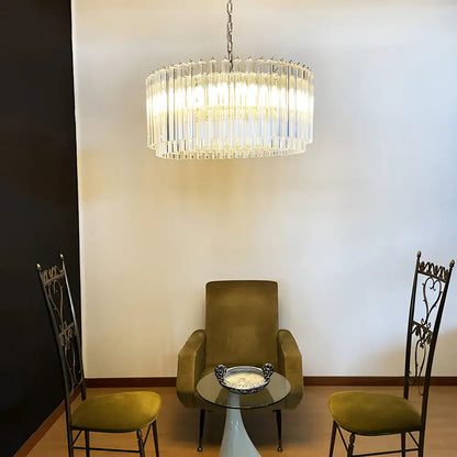 Murano Round Prisms Transparent Chandelier