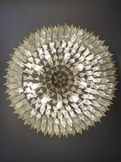 Murano Round Prisms Transparent Chandelier