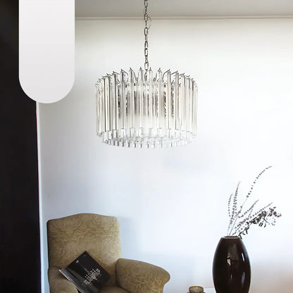 Murano Round Prisms Transparent Chandelier
