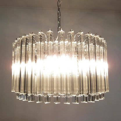 Murano Round Prisms Transparent Chandelier