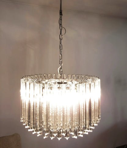 Murano Round Prisms Transparent Chandelier