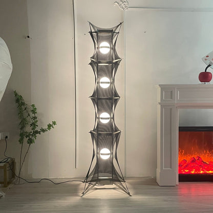 Noir Mesh Tower Floor Lamp