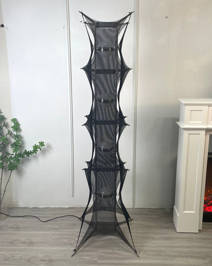 Noir Mesh Tower Floor Lamp