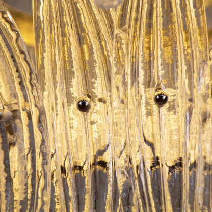 Palm Leaves Murano Transparent Glass Chandelier