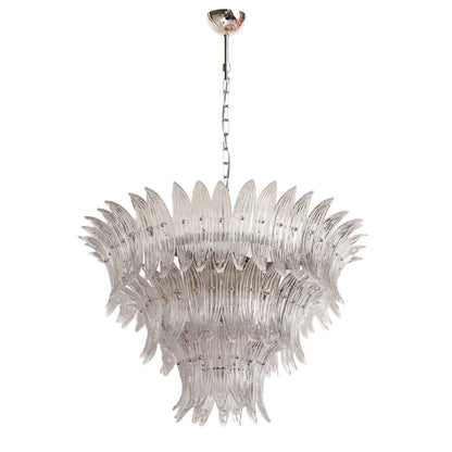Palm Leaves Murano Transparent Glass Chandelier
