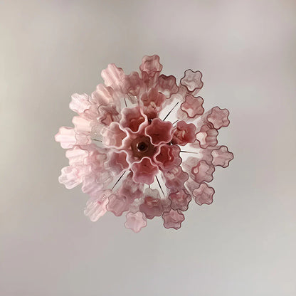 Pink Murano Glass Tronchi Chandelier