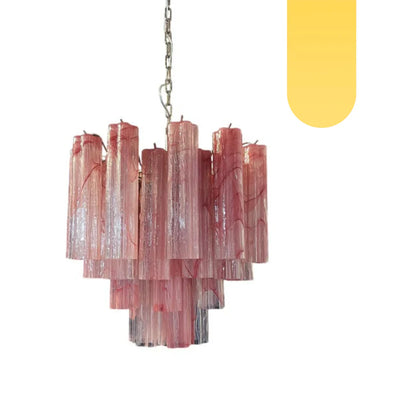 Pink Murano Glass Tronchi Chandelier