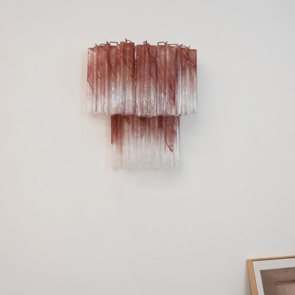 Pink Murano Glass Tube Wall Sconces