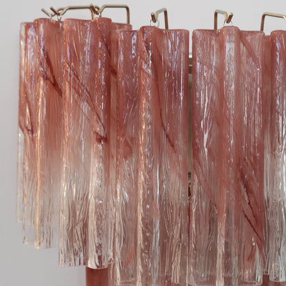 Pink Murano Glass Tube Wall Sconces