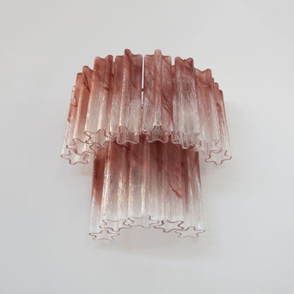Pink Murano Glass Tube Wall Sconces