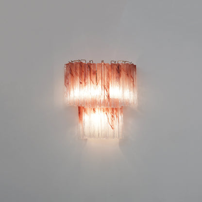 Pink Murano Glass Tube Wall Sconces