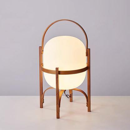 Portable Lantern Glass Table Lamp