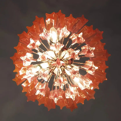 Quadriedri Murano Prisms Pink Chandelier