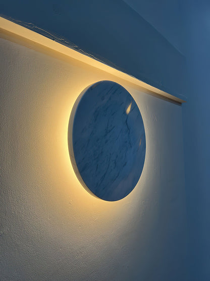 Round White Marble Sconce