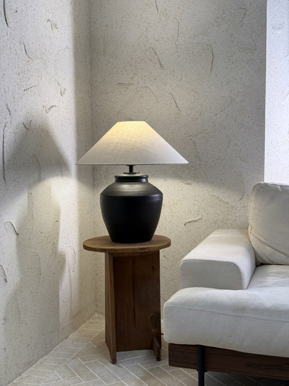 Rustic Black Ceramic Table Lamp