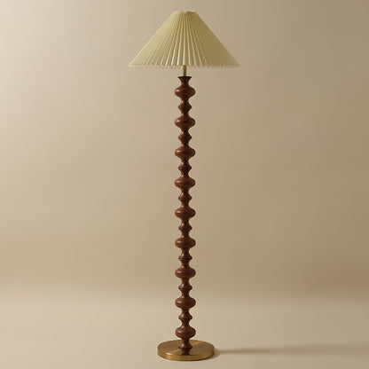 Sculpted Rhythm Wood Floor Lamp