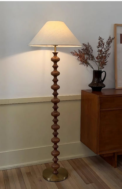Sculpted Rhythm Wood Floor Lamp
