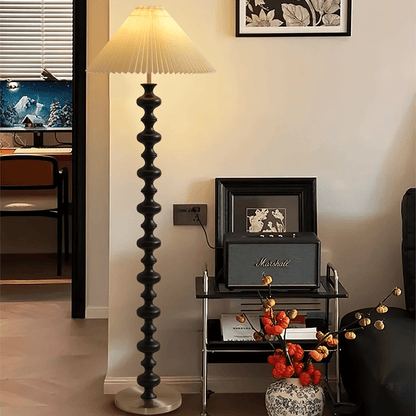 Sculpted Rhythm Wood Floor Lamp