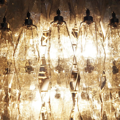 Spherical Murano Poliedri Smoked Glass Chandelier
