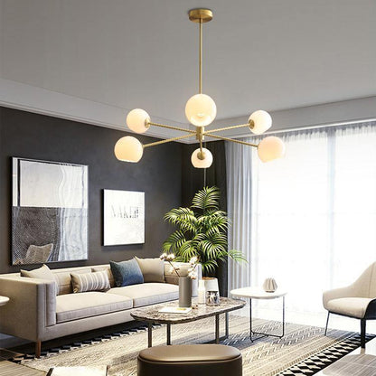 Staggered Glass 6 Light Chandelier