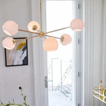 Staggered Glass 6 Light Chandelier