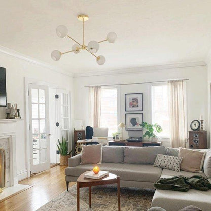 Staggered Glass 6 Light Chandelier