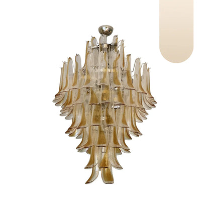 Stunning Murano Amber Glass Petals Chandelier