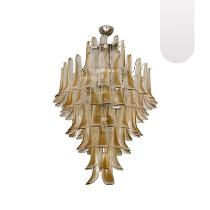 Stunning Murano Amber Glass Petals Chandelier