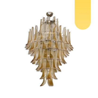 Stunning Murano Amber Glass Petals Chandelier
