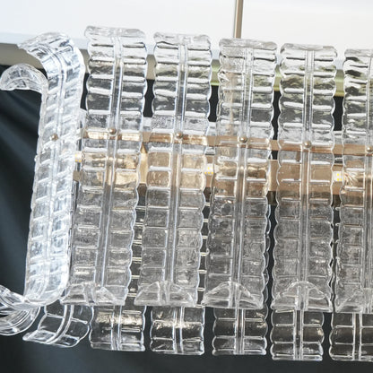 Transparent Murano Leaf Shaped Chandelier