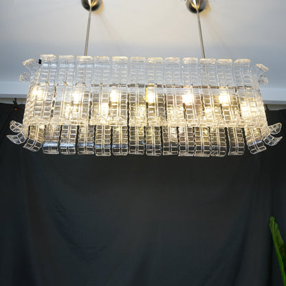 Transparent Murano Leaf Shaped Chandelier