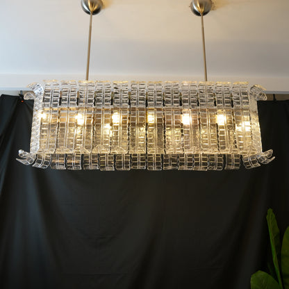 Transparent Murano Leaf Shaped Chandelier