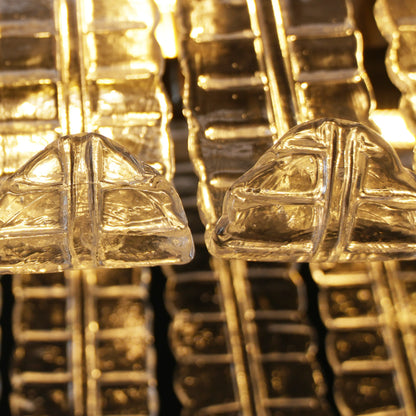 Transparent Murano Leaf Shaped Chandelier