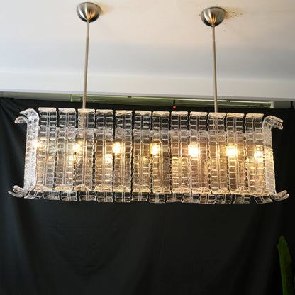 Transparent Murano Leaf Shaped Chandelier