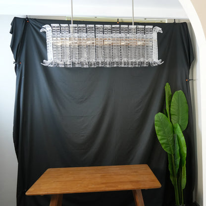 Transparent Murano Leaf Shaped Chandelier