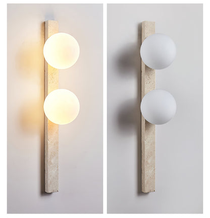 Vertical Travertine Wall Sconce