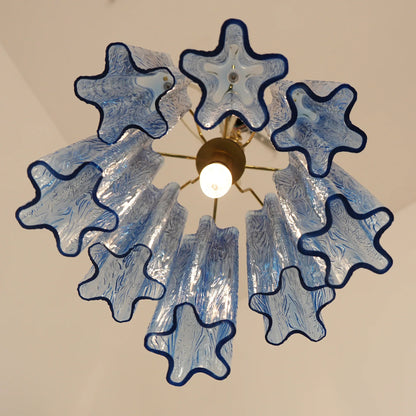 Vintage Blue Murano Glass Chandelier