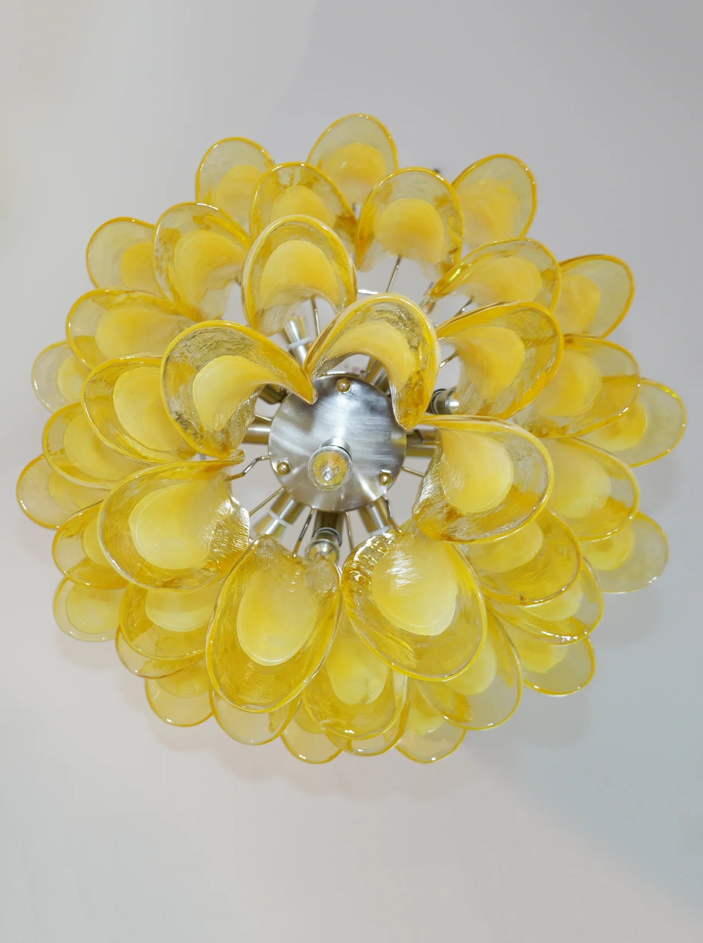 Vintage Caramel Murano Glass Petals Chandelier