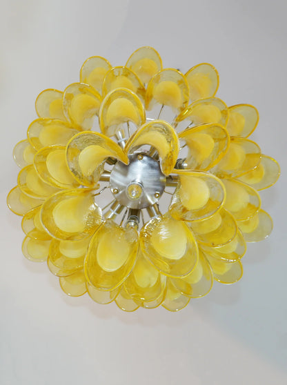 Vintage Caramel Murano Glass Petals Chandelier