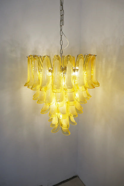 Vintage Caramel Murano Glass Petals Chandelier