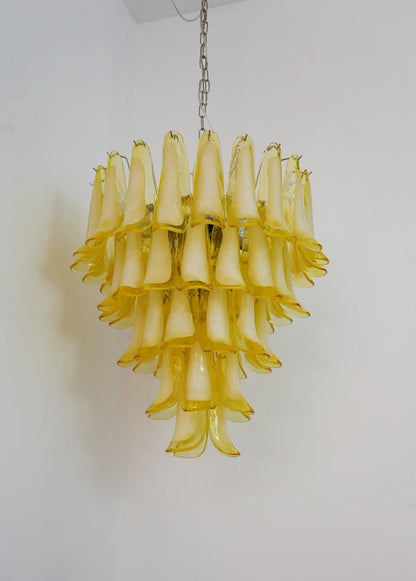 Vintage Caramel Murano Glass Petals Chandelier