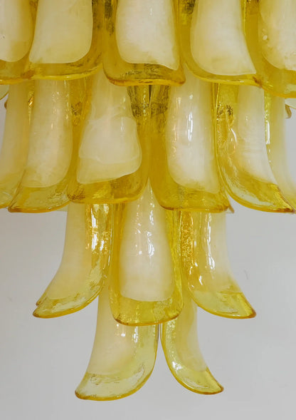 Vintage Caramel Murano Glass Petals Chandelier
