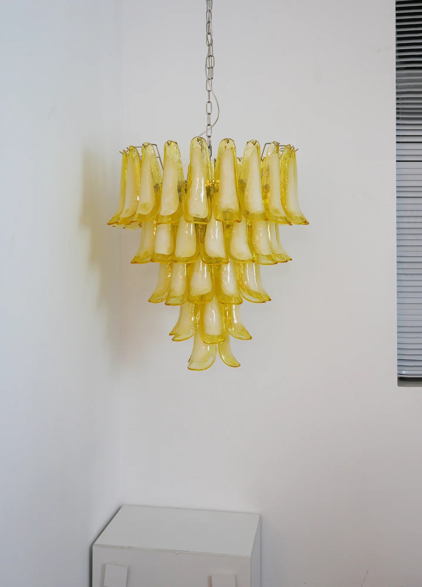 Vintage Caramel Murano Glass Petals Chandelier