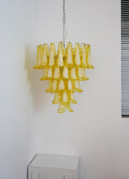 Vintage Caramel Murano Glass Petals Chandelier